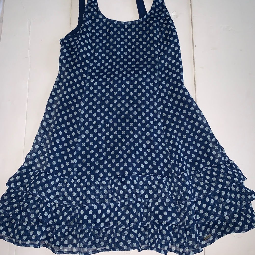 Dark Blue Floral Dress